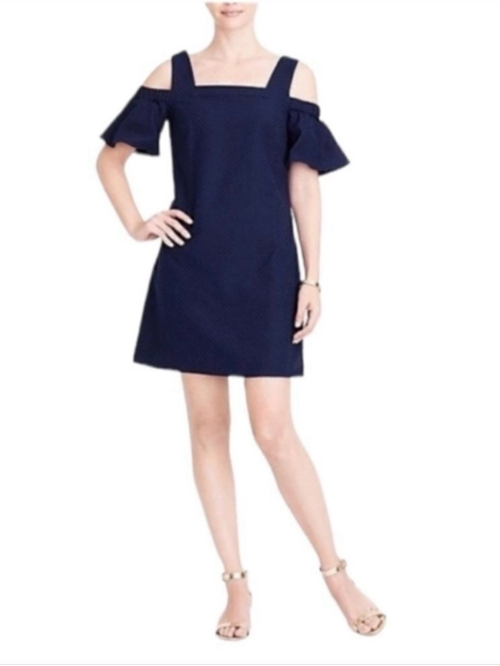Navy J Crew cold shoulder dress - Size Small